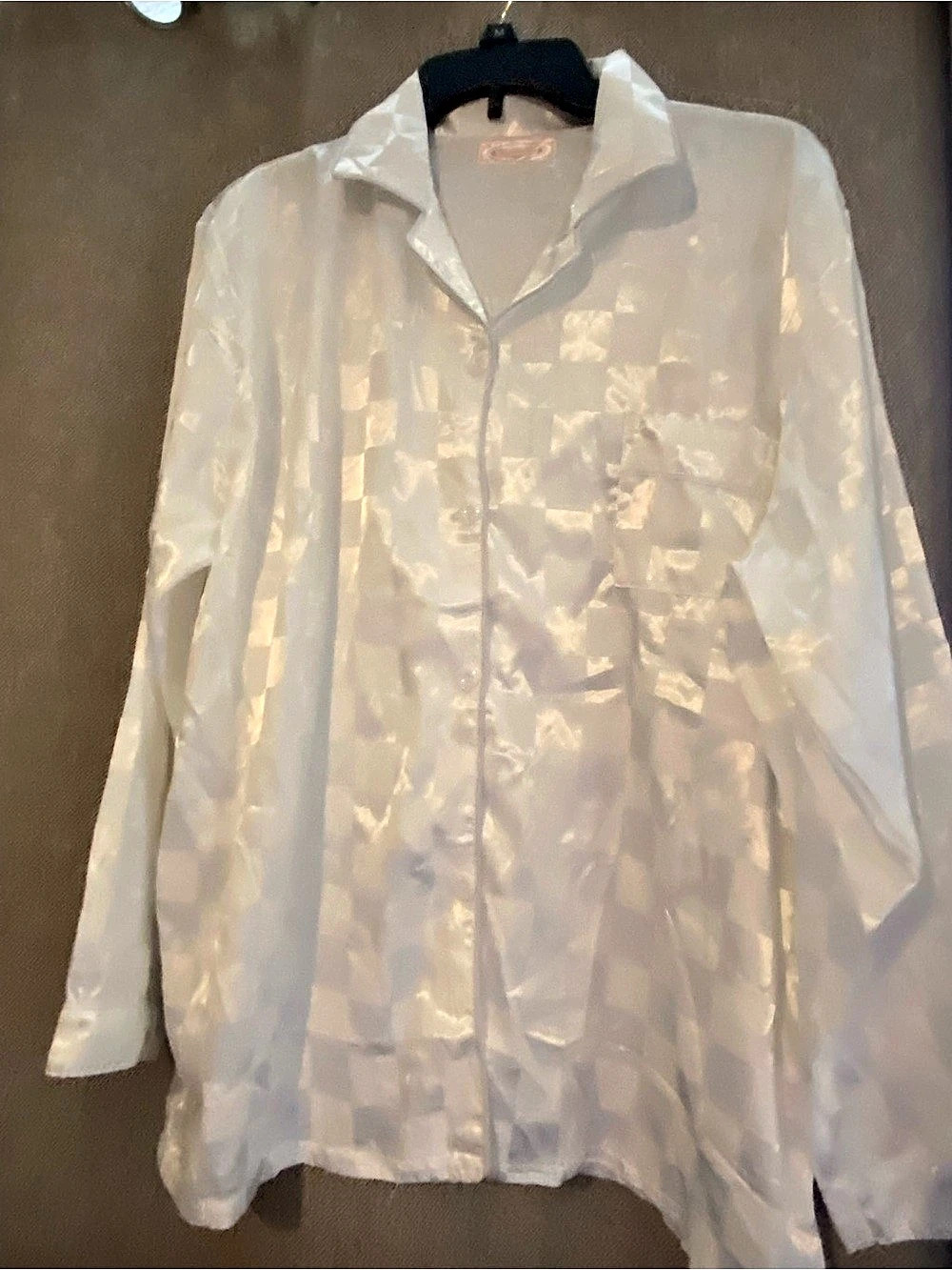 Pijamas White Checkered Pajama Set